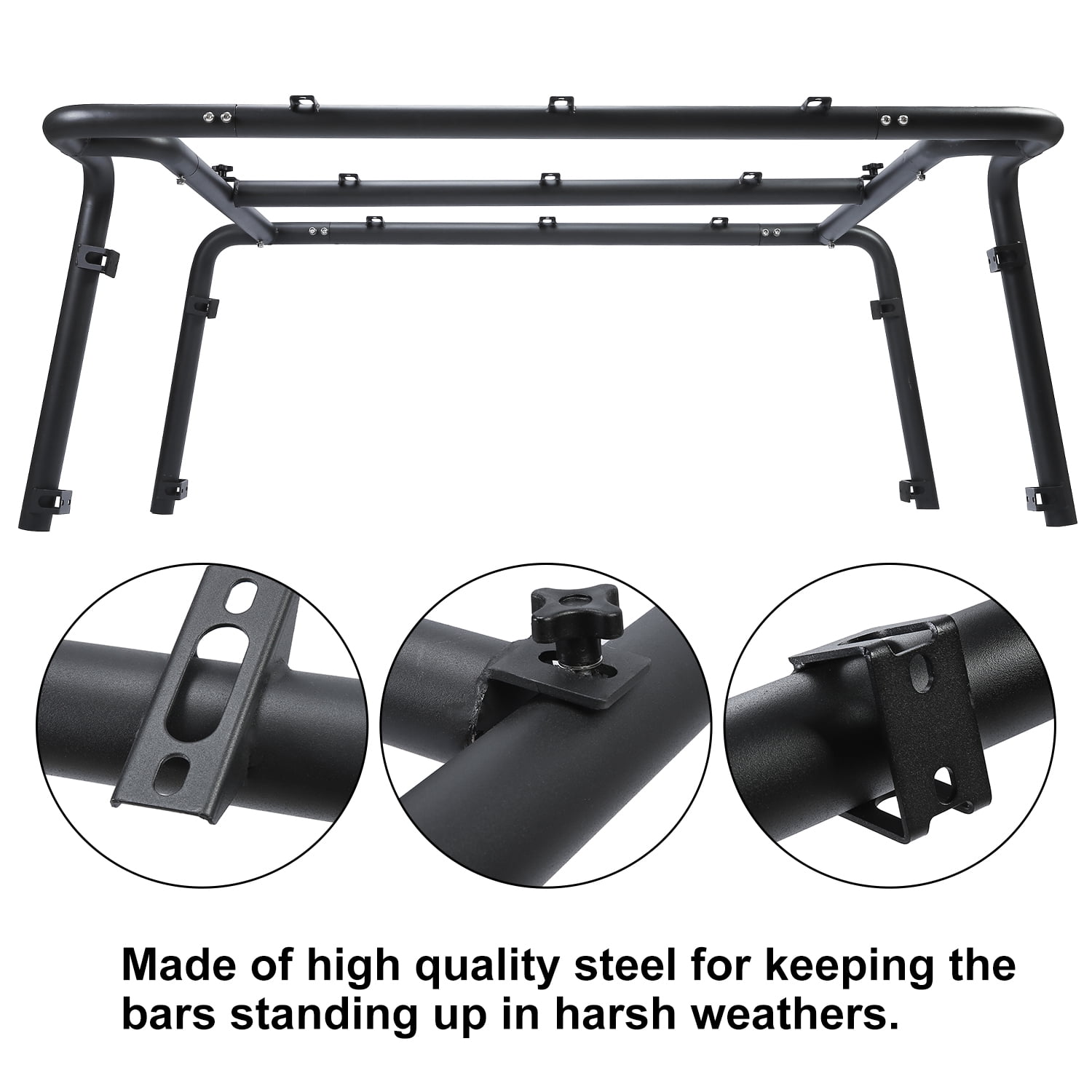 Kojem Roof Rack Kit with Cross Bar for 2007-2010 Jeep Wrangler JK 2-Door Hardtop