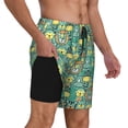 thumbnail image 3 of Haiem Animals with Leaf Mens Swim Trunks with Compression Liner 2 in 1 Swimming Shorts Stretch Swimwear Quick Dry,Board Shorts-Medium, 3 of 9