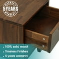 thumbnail image 4 of Acacia Silvia Solid Wood 2-Drawer Nightstand – Mid-century Bedside Table, Chocolate, 4 of 8