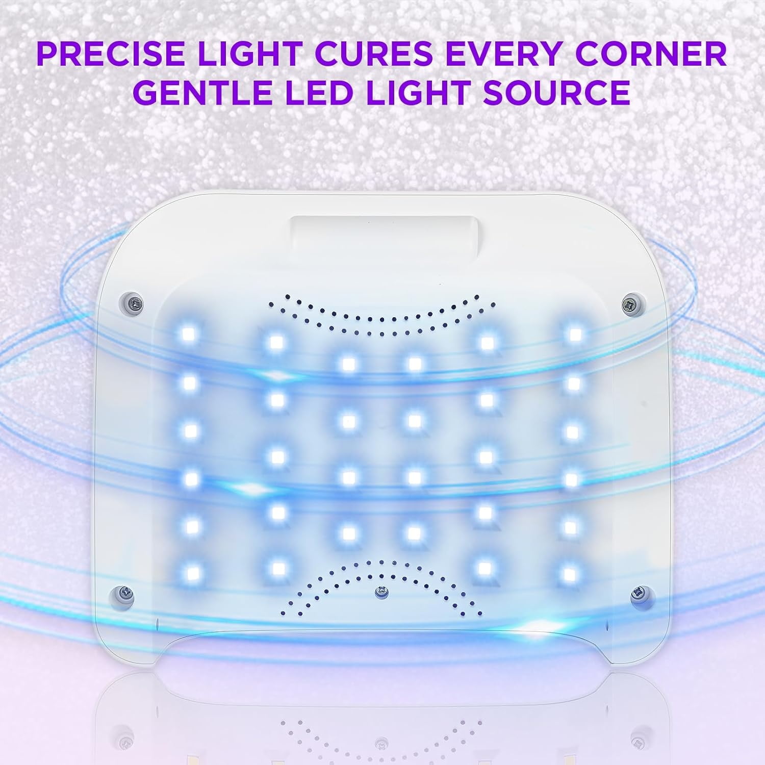 Cordless Nail Lamp, Rechargeable UV Nail Lamp for Gel Nails, LED Nail Lamp with 4 Timer Modes, Gel Nail Light Decorate with Sparkling Nail Rhinestones Diamond
