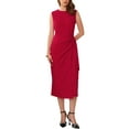 thumbnail image 2 of INSPIRE CHIC Women's Business Cocktail Dress 2025 Front Tie Wrap Formal Elegant Sleeveless Sheath Dresses S Red, 2 of 6