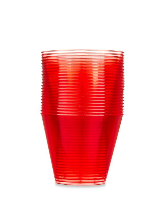 Red Plastic Cups, 8.8 fl oz, 24 Count, by Holiday Time