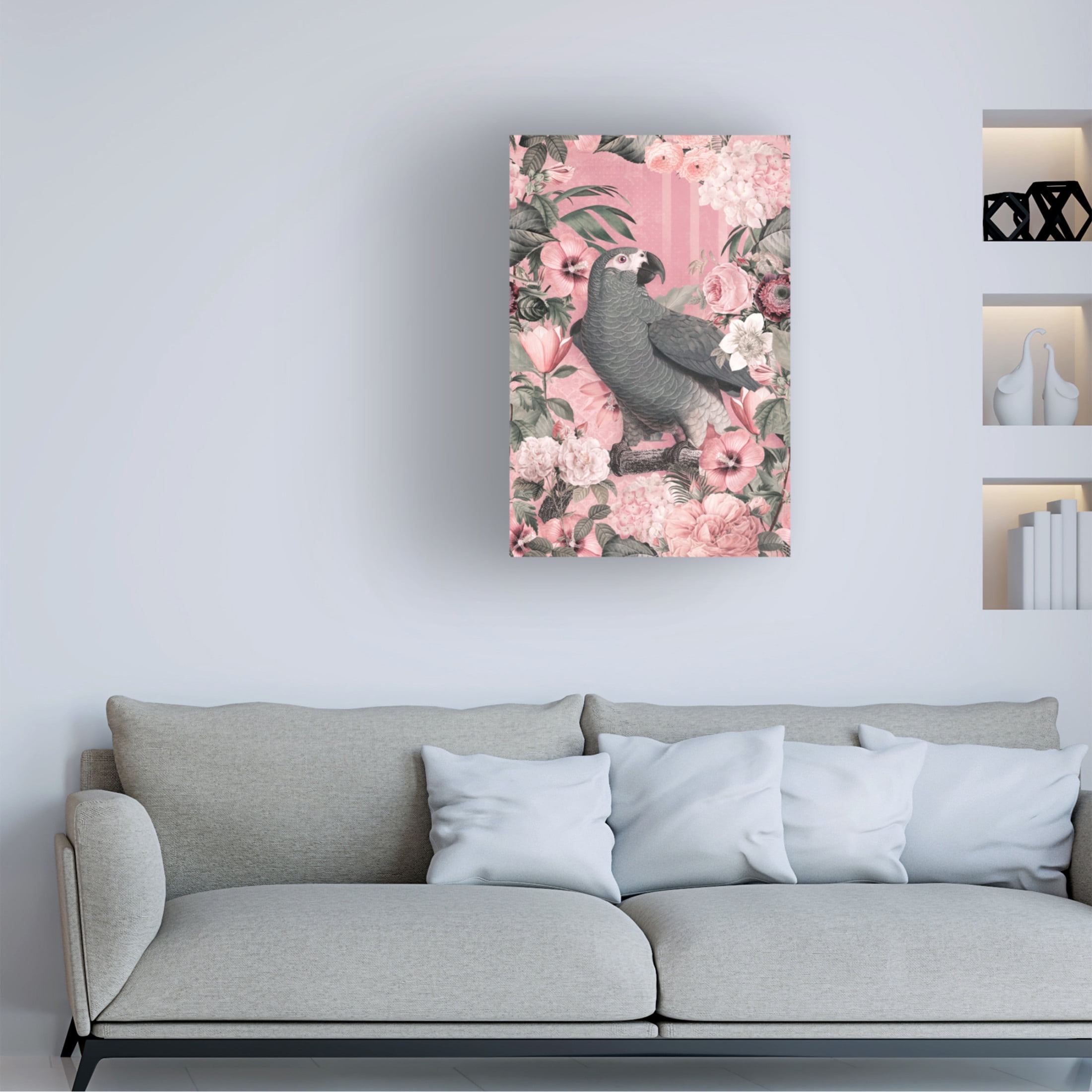Trademark Fine Art Andrea Haase  The Parrots Paradise Garden 2 Pastel Pink Canvas Wall Art