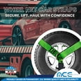 thumbnail image 7 of Mega Cargo Control 2" x 10' Side Mount Wheel Net Tie Down w/Ratchet Lasso Strap J Hook, Green, 4 Packs, 7 of 7