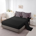 thumbnail image 3 of Ensemble de Literie 7 Pcs Rose avec Nœud Papillon pour Enfants Grand Lit, Ensemble de Literie Patchwork Géométrique Nœud Papillon Nœud Papillon, Ciel Étoilé Rêveur Romantique (Couette + Drap-Housse + Drap Plat + 2 Taies d'Oreiller + 2 Housses de Coussin Décoratif), 3 of 5