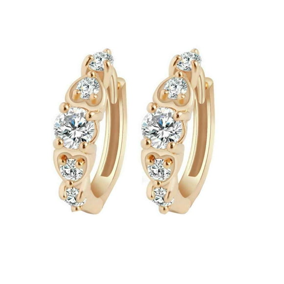 Women Diamante Small Gold Color Crystal Hoop hoop earrings Earrings Gold Earrings for Engagement/Wedding/Anniversary Gifts