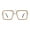 Gold (Brown), variant on Women's Clear Lens Glasses Square Metal Rhinestones Blue Light Filter Black