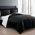 thumbnail image 2 of VCNY Home Micromink 3-Piece Black Solid Color Comforter Set, King, 2 of 5