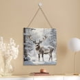 thumbnail image 4 of Winter Decor Reindeer Wood Sign Christmas Decorative Sign Hanging Wooden Plaque Decoration Winter Wood Hanging Door Sign 12x12 inches, 4 of 8