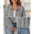 thumbnail image 5 of Womens Chunky Cable Knit Cardigan, Button Front Long Sleeve Sweater for Casual Wear, 5 of 9
