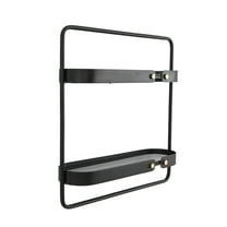 CosmoLiving by Cosmopolitan 20" x 6" 2-Tier Black Wall Shelf