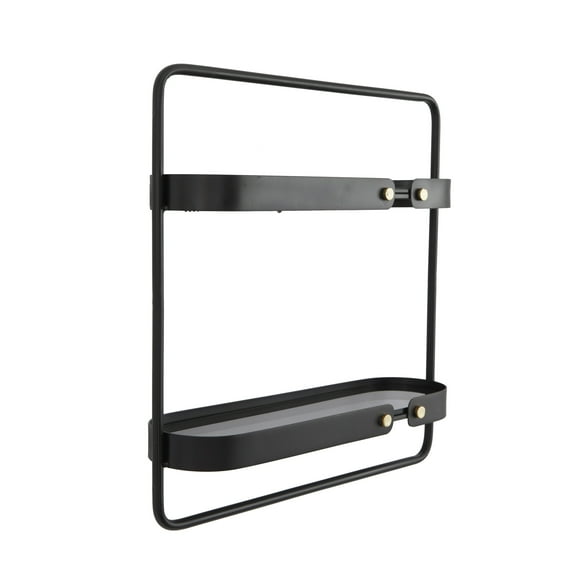 CosmoLiving by Cosmopolitan 20" x 6" 2-Tier Black Wall Shelf