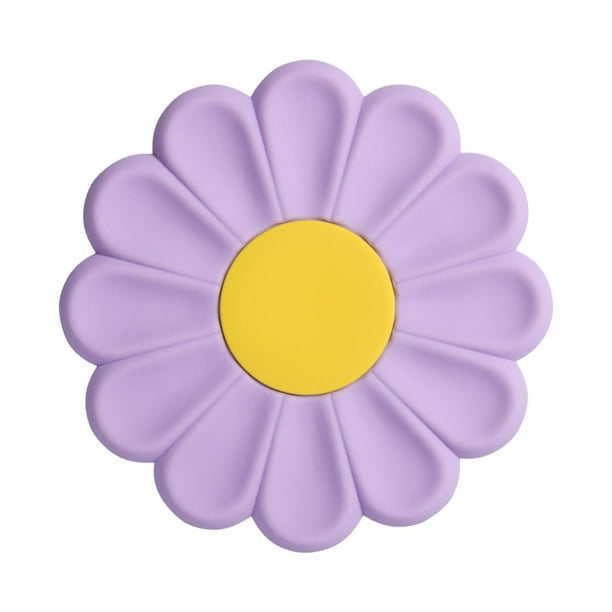 Posavasos con forma de flor, soporte para ollas calientes, almohadilla resistente al calor, tapetes creativos de silicona violetas