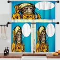 thumbnail image 3 of LALILO Kitchen Curtains and Valances Set of 3 36" Astronaut Window Treatment Tiers for Window Decor, 3 of 5