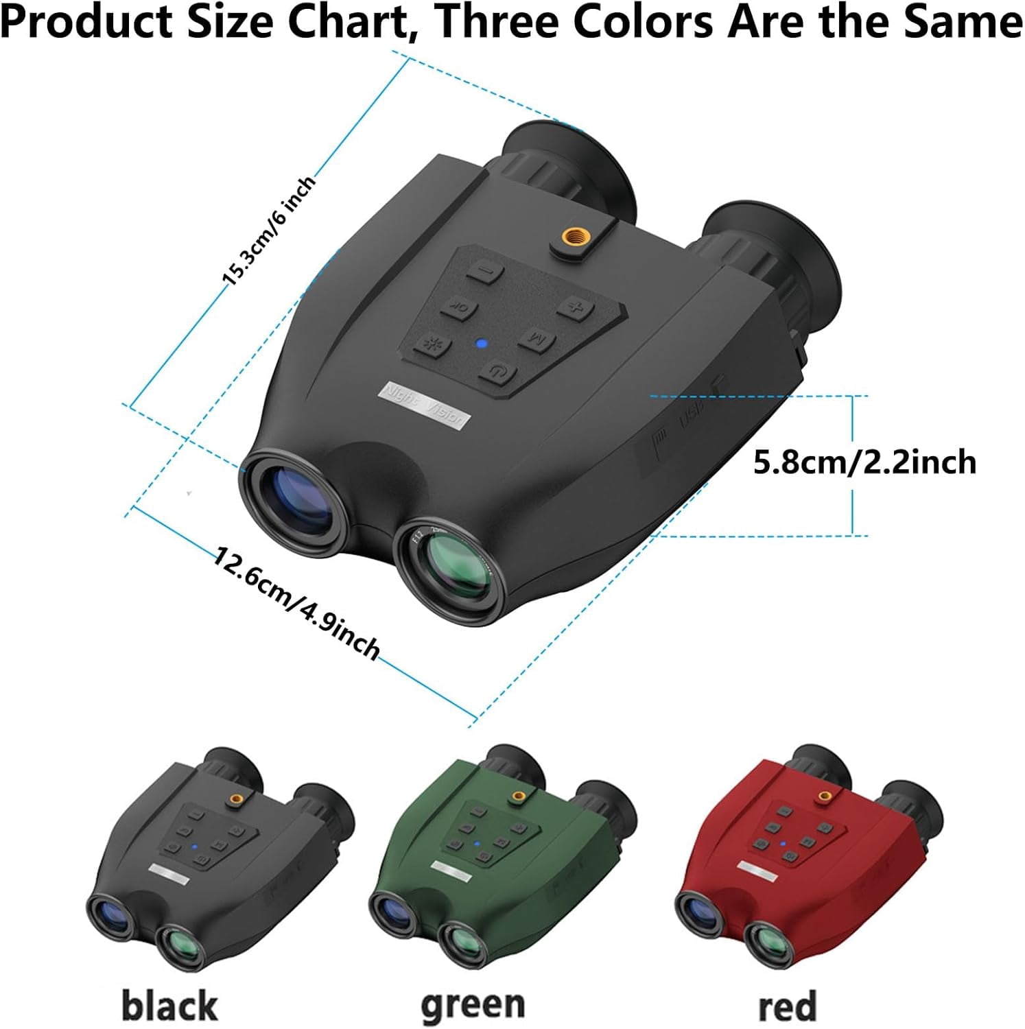 Military Digital Infrared Goggles, Night Vision Binoculars Adult, 8X Digital Zoom for Dark Environments, Include 32GB Memory Card, Infrared Goggles for Camping and Surveillance.