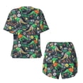 thumbnail image 6 of Rocae Dinosaur Plays Soccer for Two Piece Sleepwear Pajamas Sets for Women Soft Short-Sleeved Pjs with Lounge Shorts 3X-Large, 6 of 9