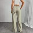 thumbnail image 4 of Wide Leg Pants Women's High Elastic Waisted in The Back Business Work Trousers Long Straight Suit Pants for Office Casual Wear, 4 of 5