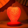 thumbnail image 4 of Luz nocturna de fresa, linda lámpara de fresa de silicona para guardería, linda luz nocturna para niños, 3 modos táctiles, lámpara de noche para niños que cambia de color para cumpleaños de niños (ro JAMW Sencillez, 4 of 5