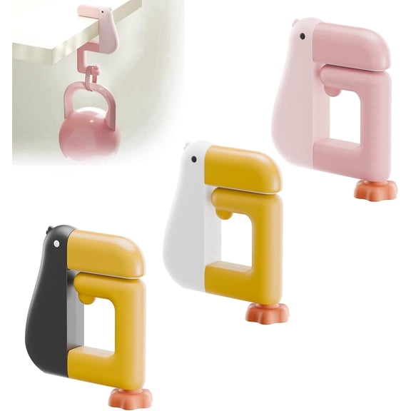 Portable Duck Shaped Detachable Non-Slip Folding Table Hook – No-Drill Purse Hanger & Bag Clamp for School/Office Desk Storage & Organization
