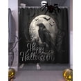 thumbnail image 3 of Happy Halloween Shower Curtain Set ，Waterproof Fabric Shower Curtains Horror Crow Moon Bat Tree Branch Shower Curtains for Bathroom,Bathroom Decor 36"x72", 3 of 6