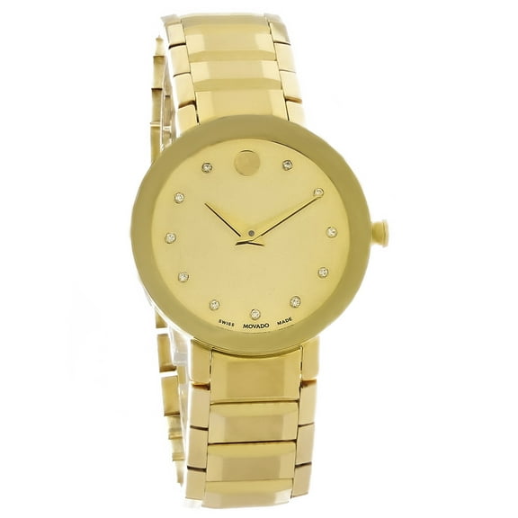 Movado Sapphire Women's Stainless Steel Mirror Dial Quartz Watch 0607550