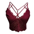 thumbnail image 4 of Brilliant Sexy Temptation Mesh Nightdress Women's Lace Perspective Sling Back Bra Underwear Vest(Wine,XL) Clearance Clothes under $5.00, 4 of 6