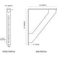 thumbnail image 2 of Ekena Millwork 1 1/2"W x 12"D x 15"H Traditional Wrought Iron Bracket, (Single center brace), Antiqued Silver, 2 of 8
