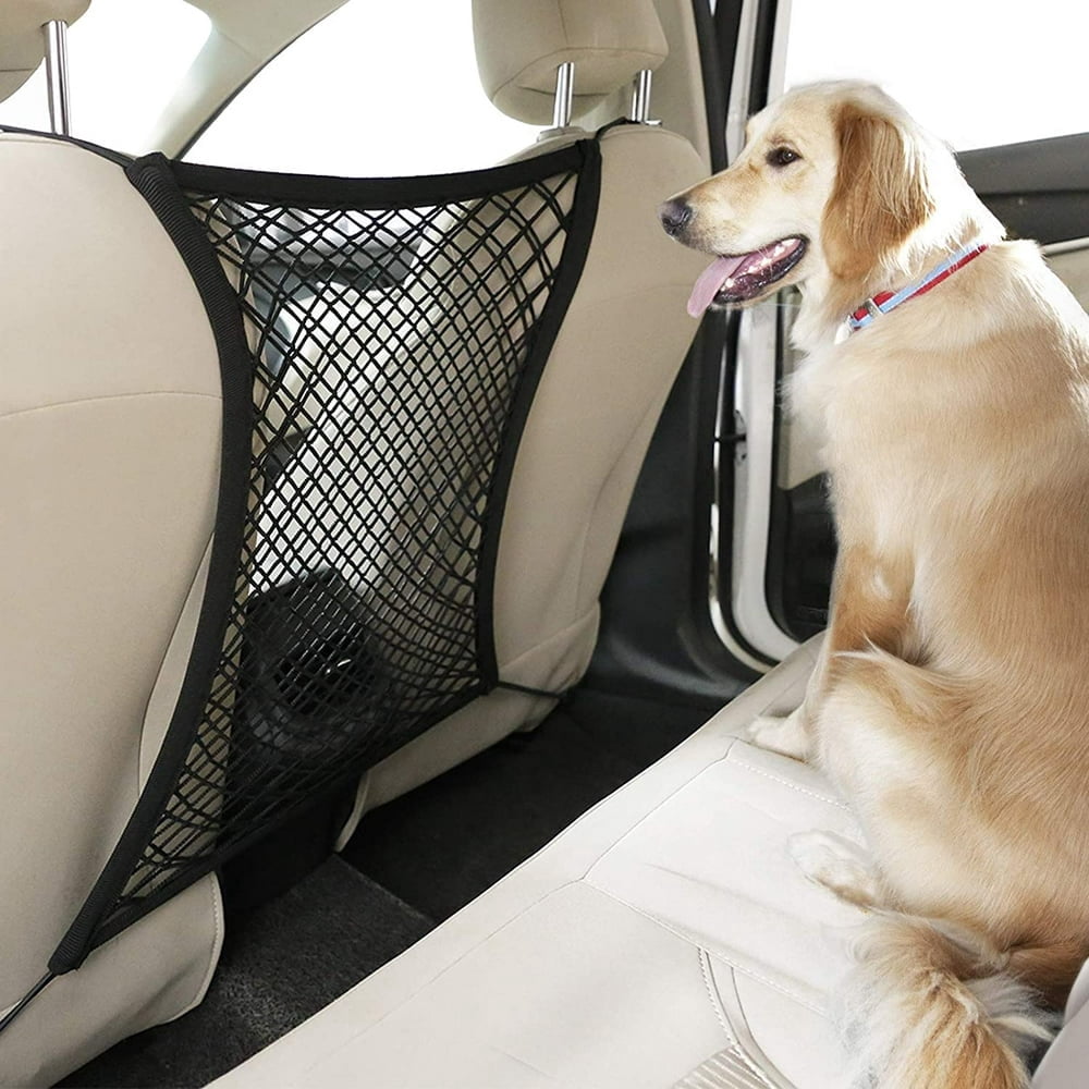 Filet Séparation Voiture Pour Chien - Barrière Siège Arrière Réglable, Maille Transparente, Fixation Crochets - 6