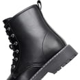 thumbnail image 6 of Blikcon Kids Girls Combat Ankle Boots Lace up Inner Zipper Fashion Booties (Color: Black, Size: 2 Little Kid), 6 of 9