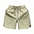 thumbnail image 2 of Biker Shorts Men Summer Thin Casual Loose Men's Shorts Solid Color Five Quarter Shorts Quickdrying Men's Sports Shorts Green L, 2 of 5