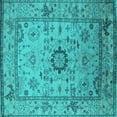 thumbnail image 1 of Ahgly Company Indoor Square Oriental Turquoise Blue Industrial Area Rugs, 3' Square, 1 of 4