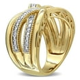 thumbnail image 5 of Everly Women's 1/10ct TW Diamond Crisscross Design Wide Ring in Yellow Gold Flash Plated Sterling Silver, 5 of 10