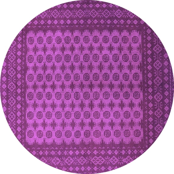Ahgly Company Indoor Round Persian Purple Traditional Area Rugs, 7' Round