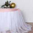 thumbnail image 5 of Efavormart 14Ft White Extra Long 48" Two Layered Tulle & Satin Table Skirt For Wedding Party Decoration, 5 of 11