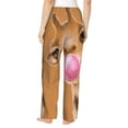thumbnail image 3 of Picia Funny Giraffe Blowing Bubble Womens Soft Woven Cotton Elastic Waistband Sleep Pajama Pant Lounge Sleep Pant With Pockets And Drawstring-Medium, 3 of 9