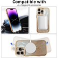 thumbnail image 4 of Compatible with iPhone 14 Pro Max Magnetic Glitter Case,Cute Plating Bling Phone Case Compatible with MagSafe for Women Girls Camera Protector Back Cover for iPhone 14 Pro Max 6.7'' Gold, 4 of 16