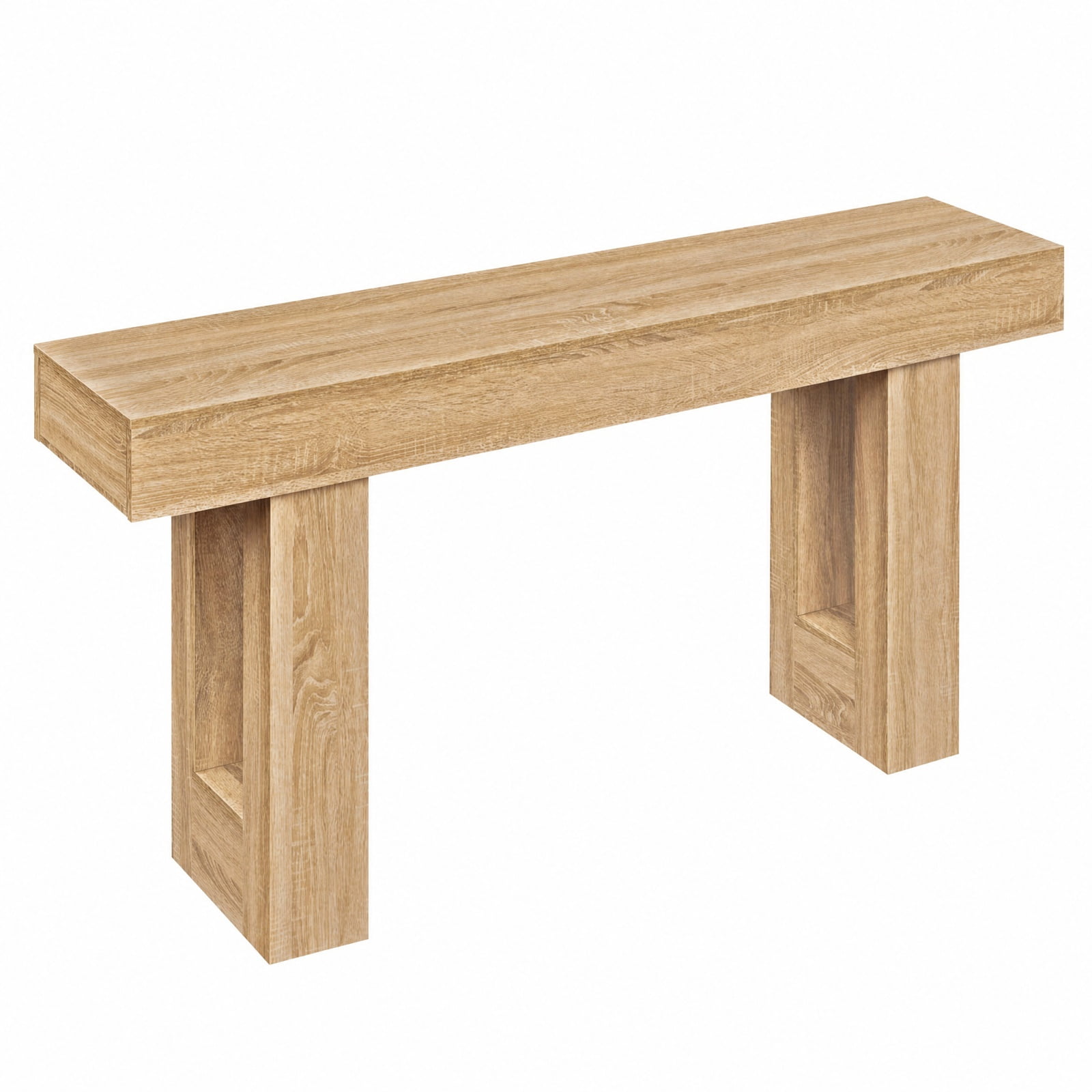 Furnibear 63 Inch Long Console Table Farmhouse Entryway Table with Bottom Storage for Living Room Hallway Foyer Sofa, Natural
