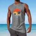 thumbnail image 2 of JSheng Mens Hawaiian Tank Tops Trendy Breathable Hawaiian Printed Gym Workout Summer Sleeveless T-Shirt for Man Gray XXL, 2 of 5