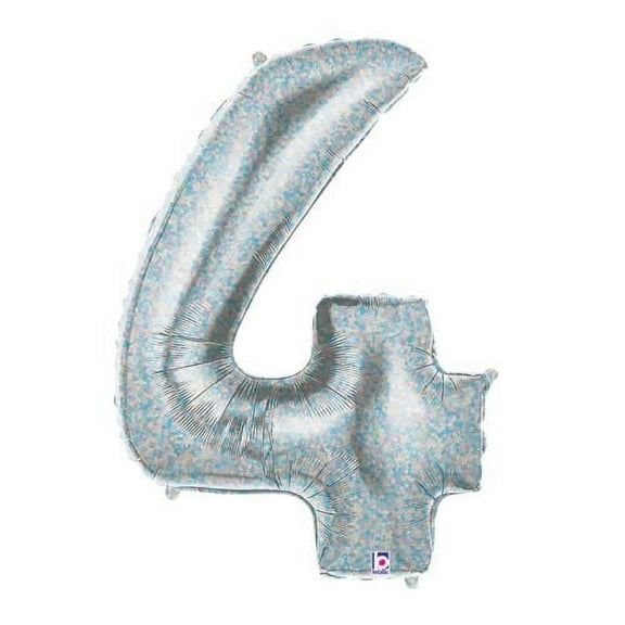 Burton & Burton 40" Silver Number 4 Shape Balloon