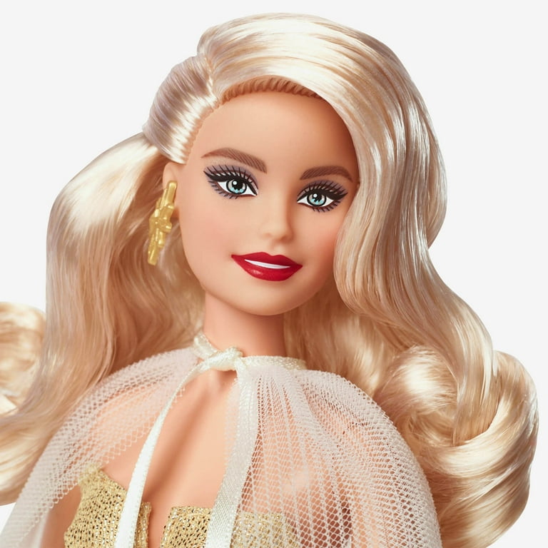 2023 Holiday Barbie Doll Pretty Looks Collection Golden Gown Blond Hair Collector Gift Walmart