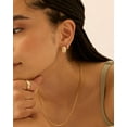 thumbnail image 4 of Leander 14K Gold Plated Ribbed Hoop Earrings for Women - Chunky Ridge Statement Earrings - Boho Puffy Croissant Huggie Hoops Trendy Gold Jewelry, 4 of 5