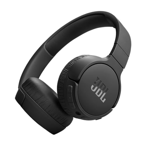 JBL Tune 670NC - Cancelación de ruido adaptativa con auriculares supraaurales inalámbricos Smart Ambient, duración de batería de hasta 70 h con carga rápida, diseño ligero, cómodo y plegable (negro) (