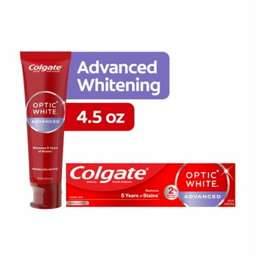 2X - Colgate Optic White Advanced Hydrogen Peroxide Toothpaste in Sparkling White 4.5 oz