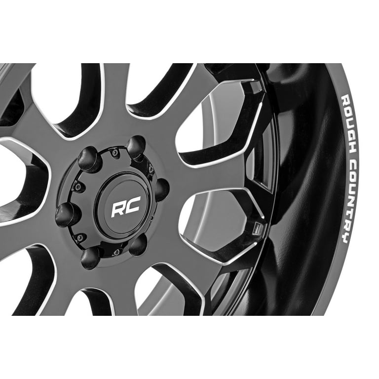Rough Country 96 Series Wheel | One-Piece | Gloss Black | 20x10 | 6x5.5 |  -19mm