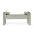 thumbnail image 5 of Smilegend Upholstered Storage Ottoman Bench, 50 Inch Large Storage Chest with Rolling Arms, Linen Fabric Bed End Bench for Bedroom, Living Room, Entryway, Gray, 5 of 8
