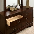 thumbnail image 5 of Furniture of America Vrai 6-Drawer Solid Wood Cherry Dresser, 5 of 5