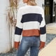 thumbnail image 4 of Puntoco-suéter a la moda para mujer, suéter de cuello redondo largo y cómodo con bloques de Color, top, liquidación navideña Puntoco Puntoco-513, 4 of 5