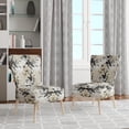 thumbnail image 2 of Designart « Chic Victorien Urbain V » Fauteuil d'Appoint Rembourré Gris à Motif Floral - Fauteuil de Style Champêtre pour Chambre, 2 of 7