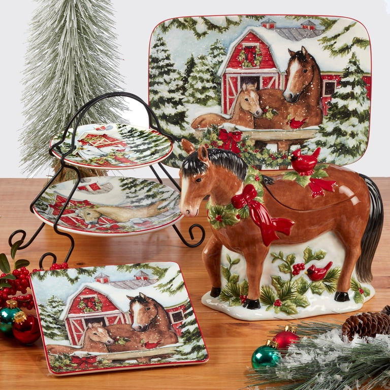 Certified International Homestead Christmas 16 oz. Mugs, Set of 4