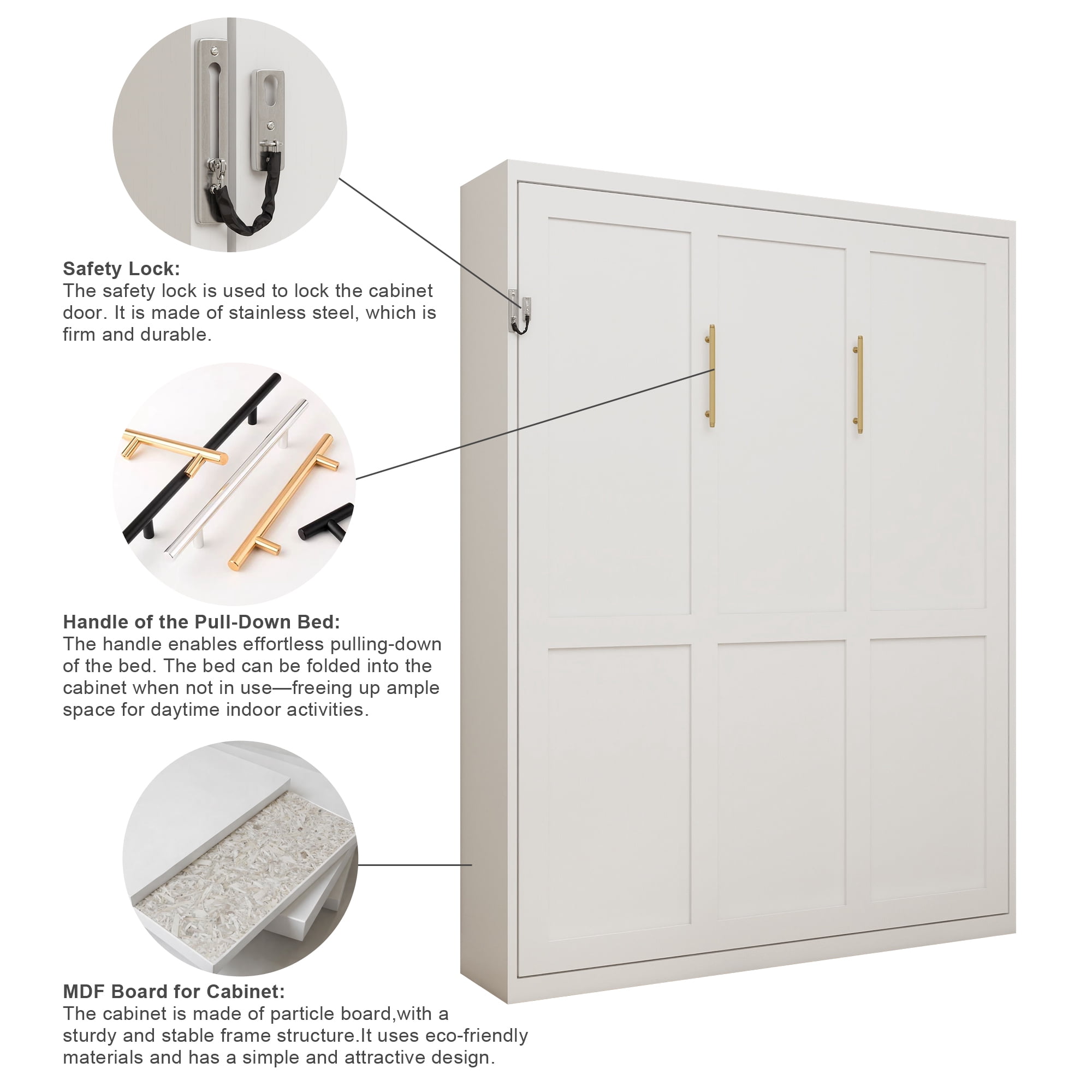 Sailvan Multifunctional Vertical Murphy Wall Bed Queen Size